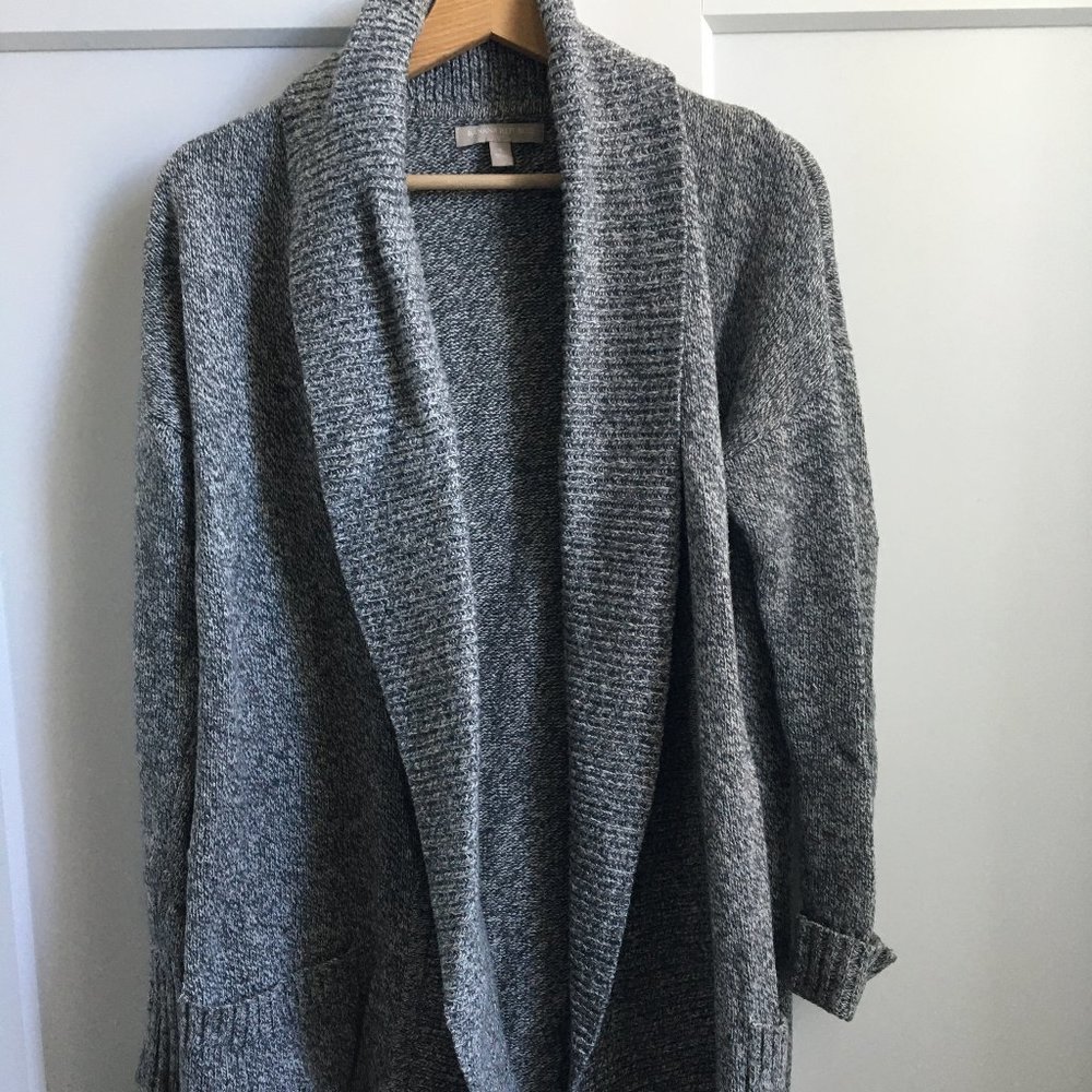 Shawl-collar oversized cardigan